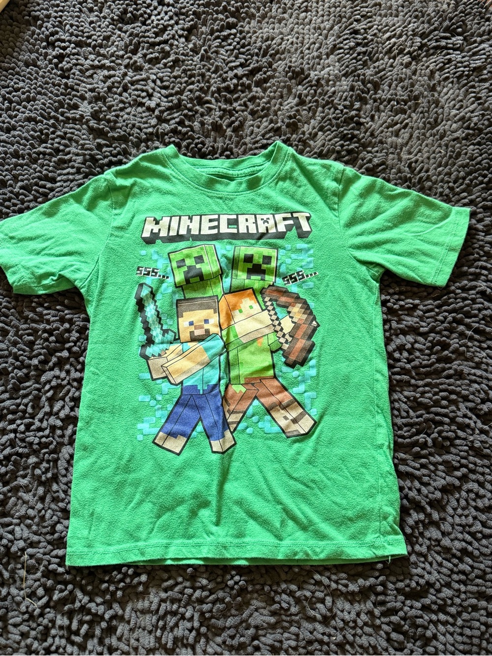 Minecraft Kids' Short Sleeve Green Graphic Tee